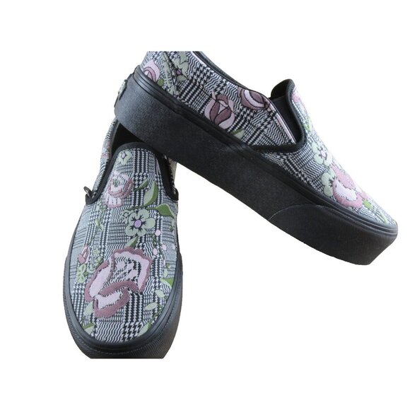 Vans Women's Classic Slip On Stackform Tapestry Floral Platform Shoes Size 9.5 - Picture 4 of 7